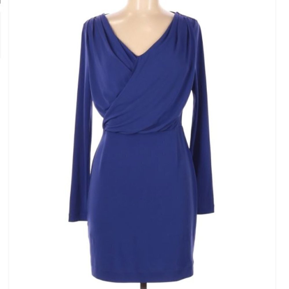 BCBGeneration Violet Blue Ribbed Back‎ Detail Dress